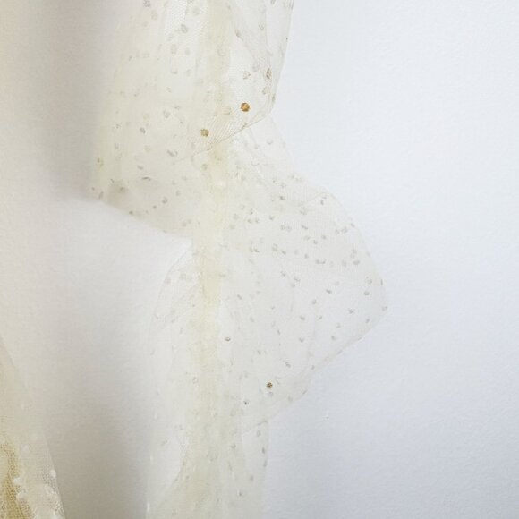 House of CB Sorrel Ivory Lace Frill Mini Dress Size M Off Shoulder Sexy Ruffles - Picture 10 of 13